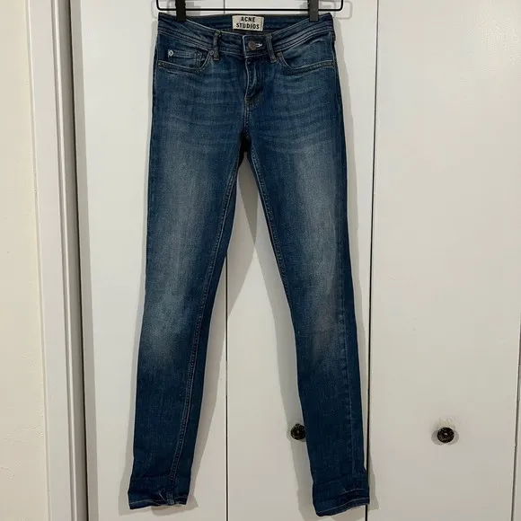Acne Studios Low Vintage Jeans Low Rise Distressed Women's Size 25/32