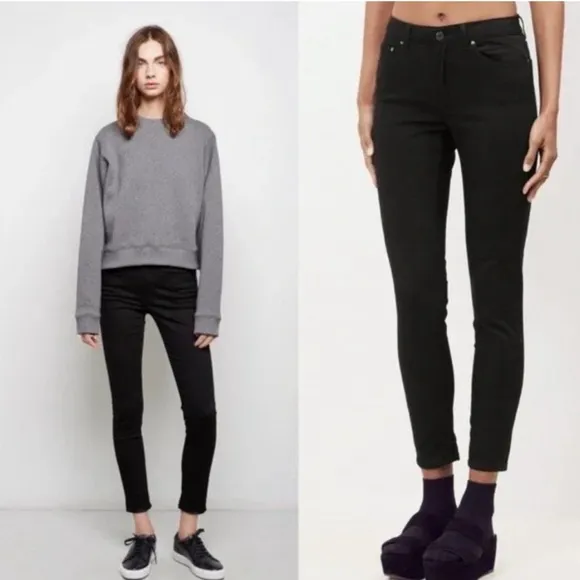 ACNE Studios Black Skin 5 Cropped Skinny Jeans