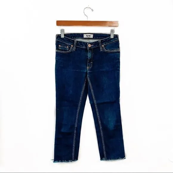 Acne Studios Kex Soft Raw Hem Crop Jeans