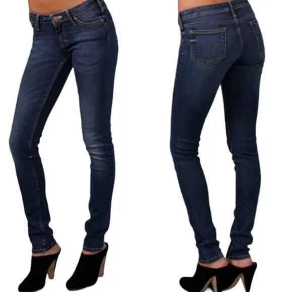 ACNE Kex Soft Raw Dark Wash Skinny Jeans - Size 25
