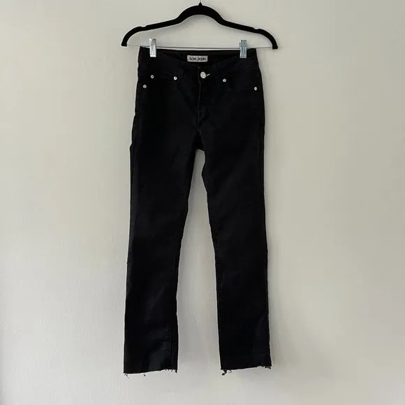 Acne Jeans Straight in Black Size: 26