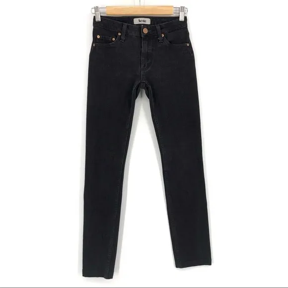 ACNE Flex Skinny Distressed Jeans Black 25
