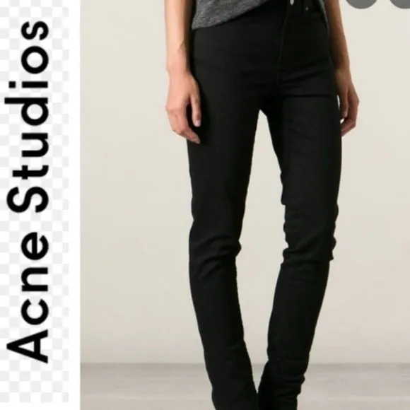 Acne studios black pin nero high waist high rise skinny jeans 26