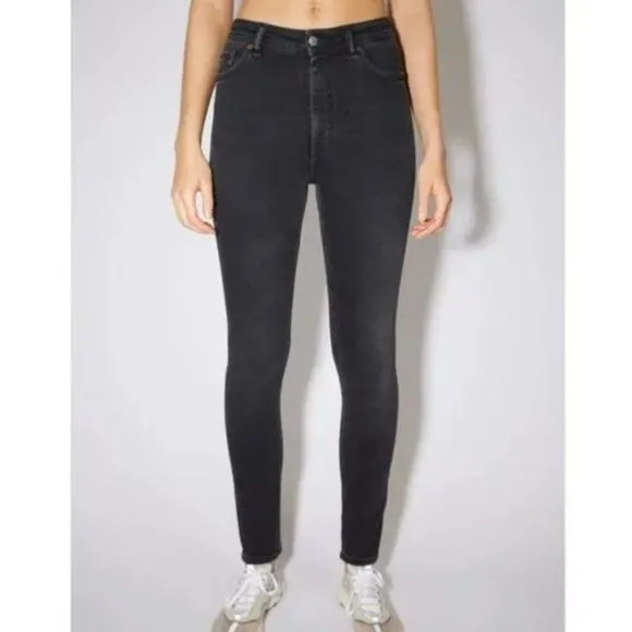 Acne Studios High Rise Skinny Jeans Skin 5 Denim Black Size 29 / 32