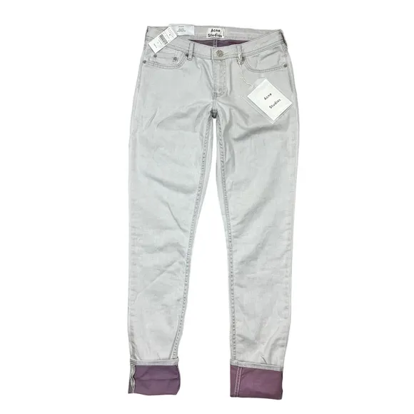 Acne Studios Low Enigma Denim Jeans Low Waist Skinny Gray Lavender Lining 28/32
          
      NWT