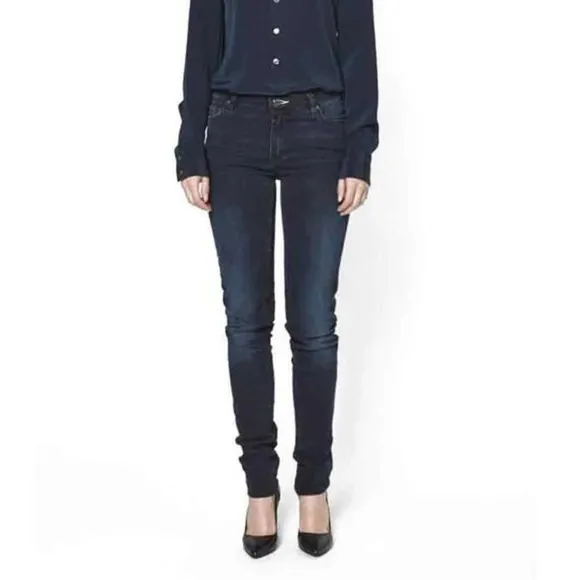 Acne Jeans Flex/s Basement Dark Indigo Blue Skinny Mid Rise Denim Size 27W 29L