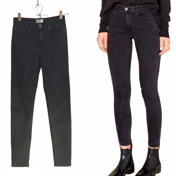 ACNE STUDIOS Skin 5 Used Black Skinny Jeans Sz 25/32