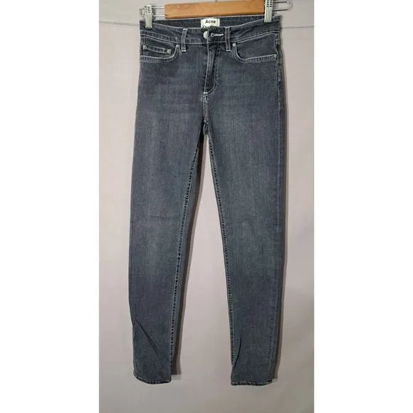 Acne studio womens size 25 skinny jeans off black stretch pants