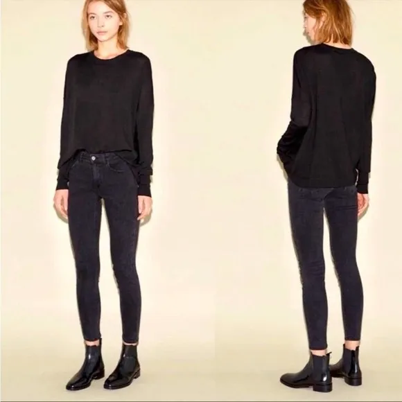 Acne Studios Women’s Skin 5 Used Black Skinny Jeans Denim Washed Size 25 Classic