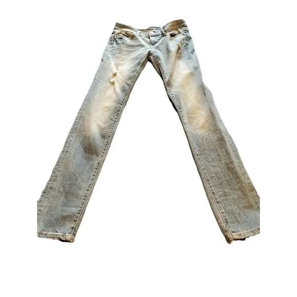 Aeropostale Skinny Distressed Jeans Size 2, Juniors, rips 27x31 Long