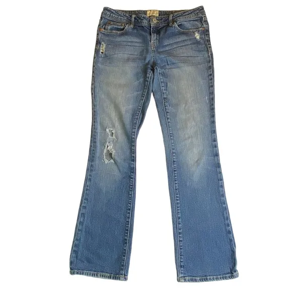 Aeropostale Chelsea Bootcut Denim Jeans Womens Sz 9/10 Low Rise Distressed