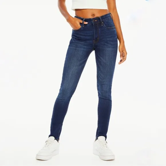 Aeropostale High Waisted Medium Wash Jegging Skinny Jeans High Rise Size 0 Short