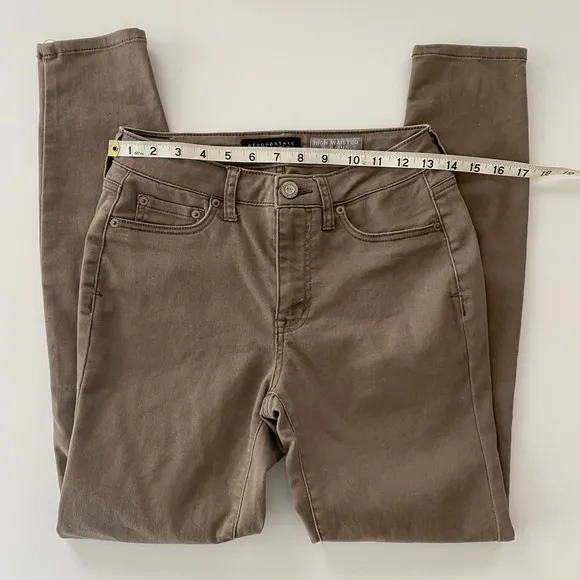 AEROPOSTALE HIGH WAISTED JEGGINGS TAN SIZE 2