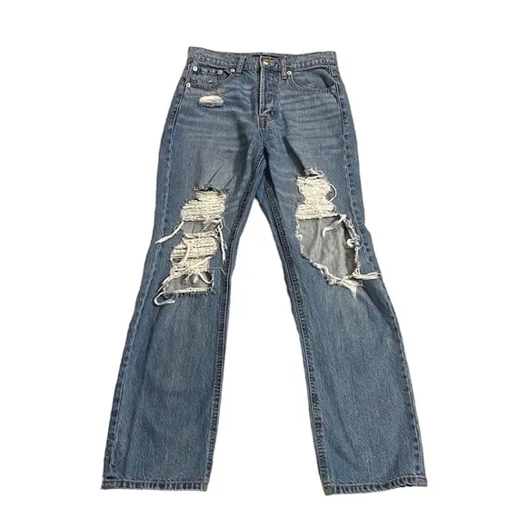 Aeropostale 90s Baggy Jeans Light Wash Distressed
