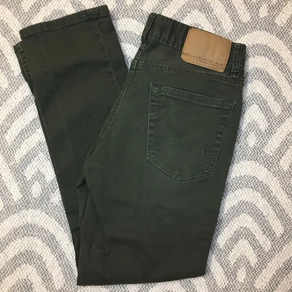 AEROPOSTALE Skinny Green Denim Jeans, 27/28