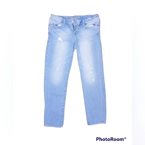 Distressed skinny crop jeans size 4