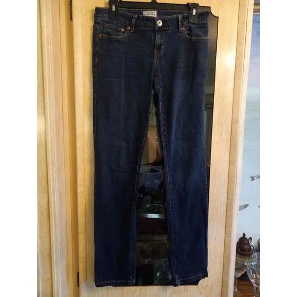 Aeropostale Women's Grey Low-Rise Straight-Leg Jeans 7/8