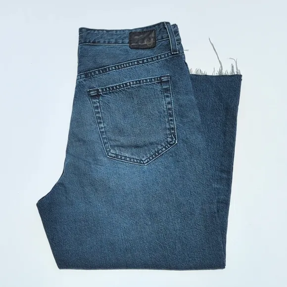 AG Adriano Goldschmied Knoxx High Rise Baggy Boyfriend Cropped Button Fly Jeans