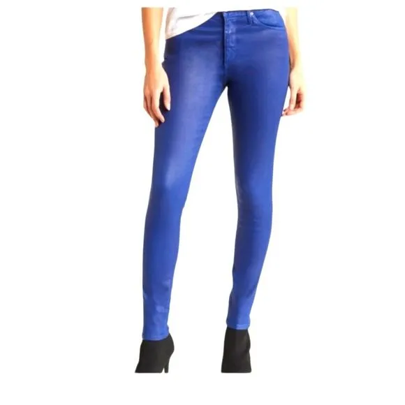 AG Coated Blue Farrah Skinny Jean Sz. 24R