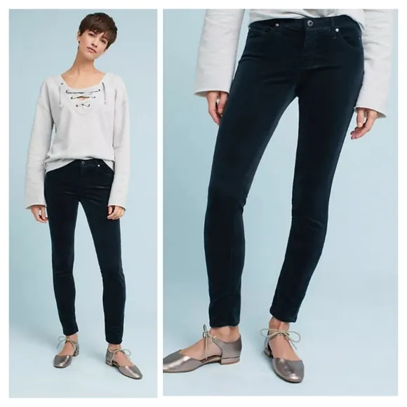 New AG The Velvet Legging Low-Rise Super Skinny Jeans Size 24 Black
          
      NWT