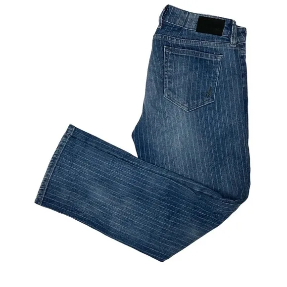 Agave Denim Paloma Classic Crop Jewel Box Stretch Striped Denim Jeans Size 29