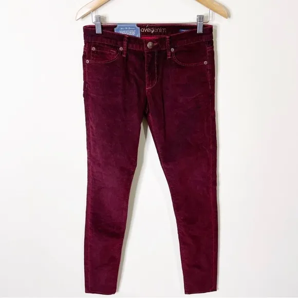 Agave Denim Maroon Delgada Cantina Cord Flex Corduroy Skinny Pants Size 28 NWT
          
      NWT