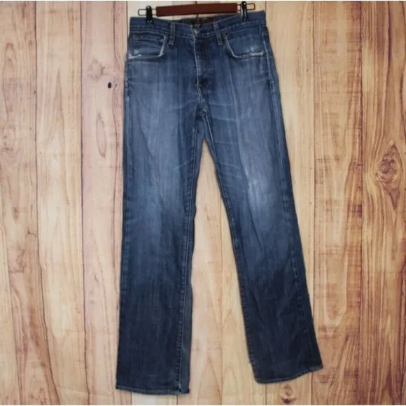 Agave Denim Gringo 30" Blue Jeans Distressed Straight Leg Men's Pants