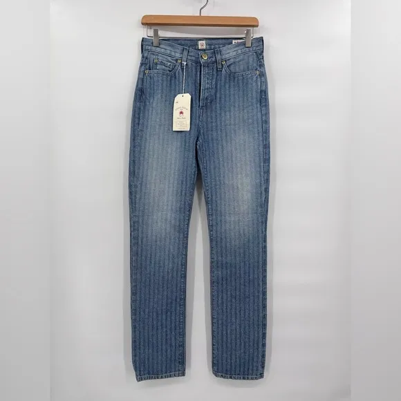 AGAVE NWT Womens striped jeans high rise straight size 27
          
      NWT