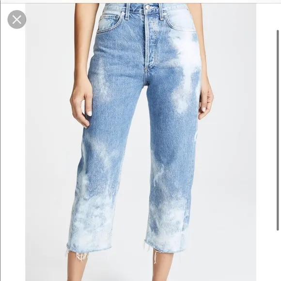 Agolde mixed wash straight leg jeans