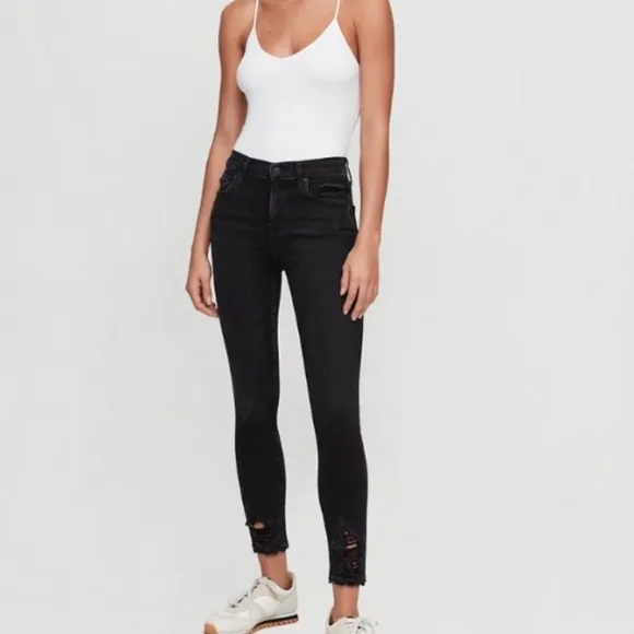 NWT Agolde Sophie Mid-Rise Skinny Ankle Jeans Size 31 Shout Wash ~Black~…
          
      NWT