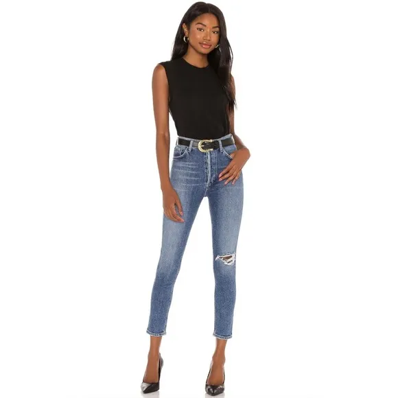 NWT AGOLDE Nico High Rise Slim Jeans Shoreline
          
      NWT