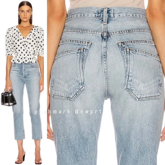 AGOLDE • Double Pocket Riley Pressure High Rise Straight Ankle Crop 24