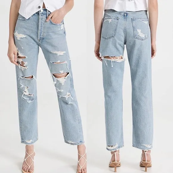 Agolde 90s Midrise Loose Fit Distressed Jeans
          
      NWT