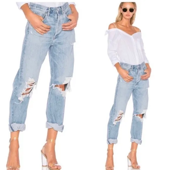 AGOLDE 90'S Mid Rise Loose Fit Destroyed Jean
in Fall Out