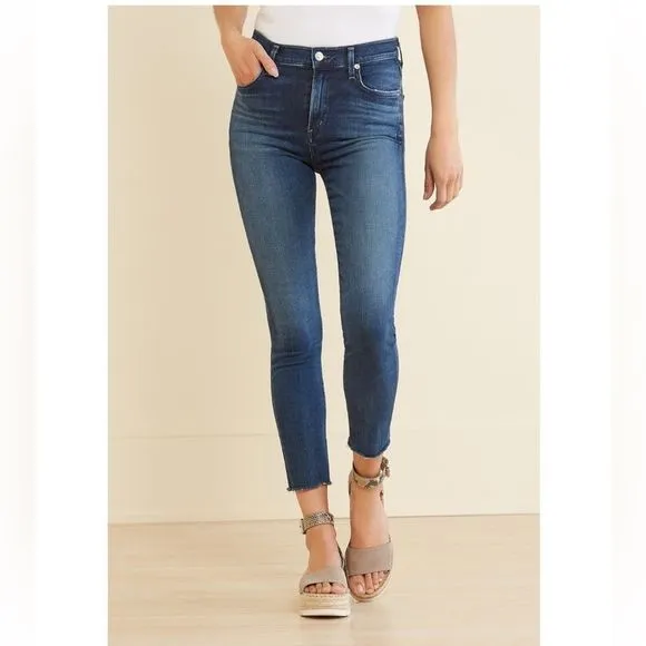 A GOLDE Sophie High Rise Crop Skinny Jean With Raw Hem Size 28 Retails $168!!!