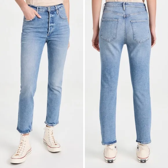 AGOLDE Riley High Rise Button Fly Organic Cotton Jeans Sz 26