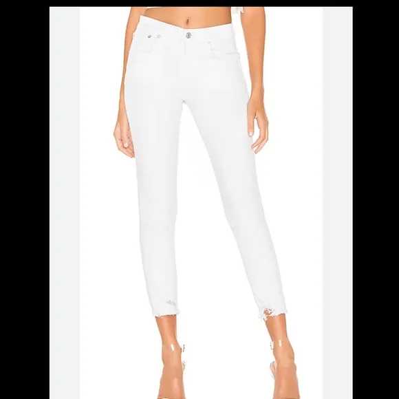 AGOLDE Sophie high rise skinny crop jeans white aero size 24