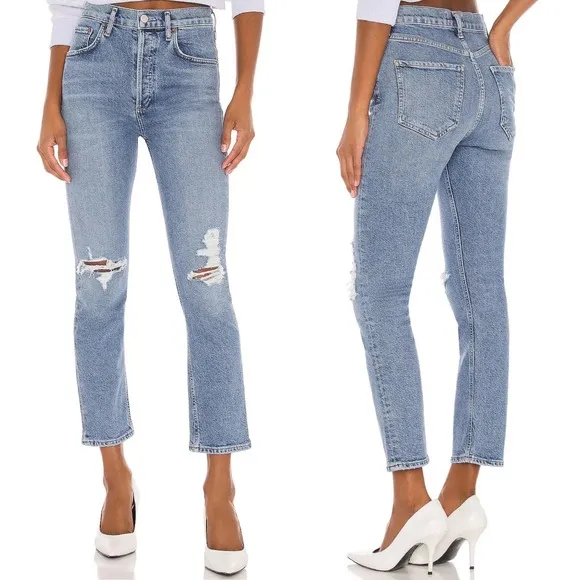 AGOLDE Riley High Rise Straight Crop Jeans Whiplash
          
      NWT