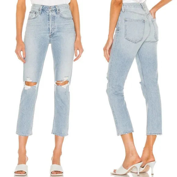AGOLDE Riley High Rise Straight Crop Jeans Clear Skies
          
      NWT
