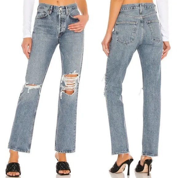AGOLDE Lana Mid Rise Vintage Straight Jeans Backdrop
          
      NWT