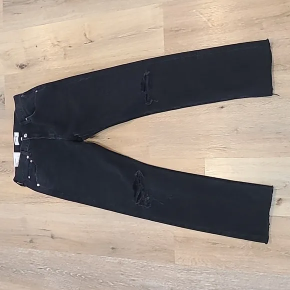 AGOLDE black distressed high rise jeans
          
      NWT