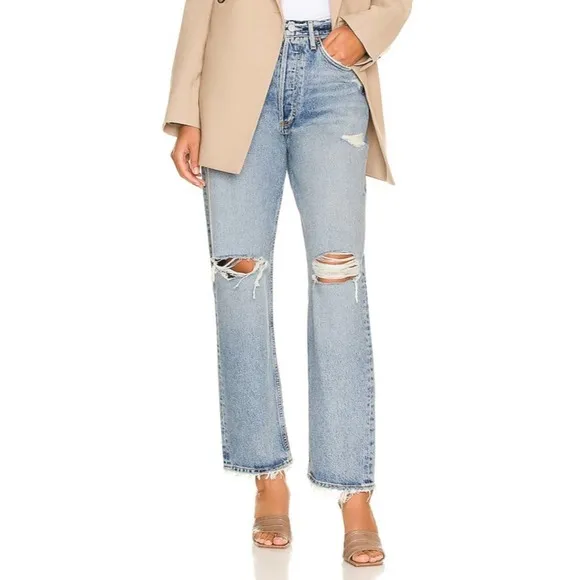 NWT Agolde 90s mid rise loose fit distressed jeans in Isolate wash
          
      NWT