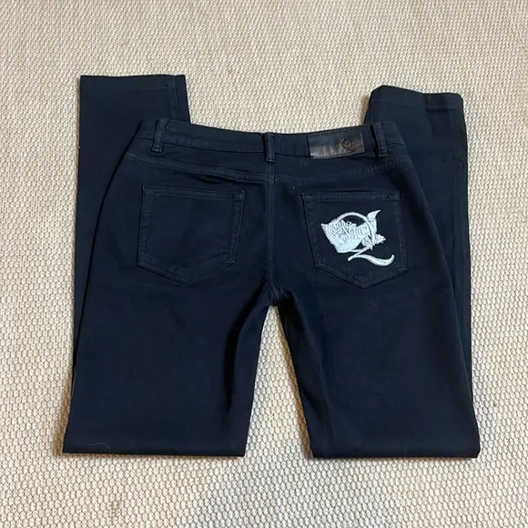 Alexander McQueen Logo Patch Black Skinny Jeans Size 26