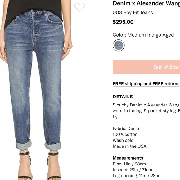 Alexander Wang 003 Boy Fit Jeans
          
      NWT