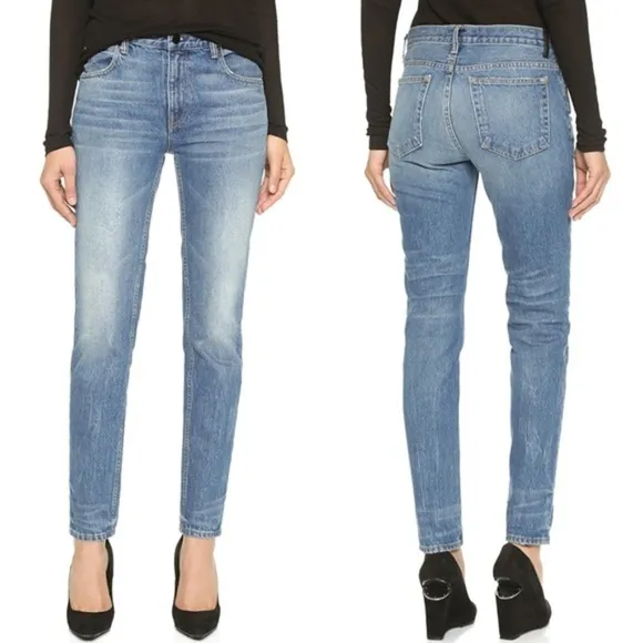 Alexander Wang Denim Wang 001 Slim Fit High Rise Jeans Washed Out 28