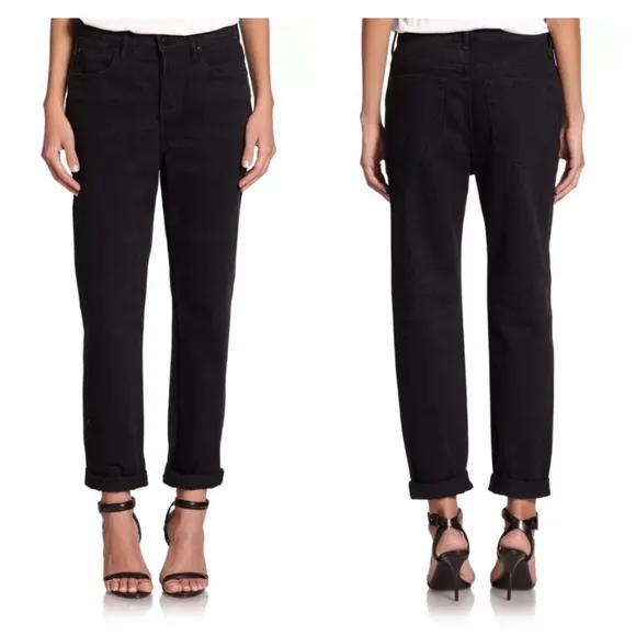 Alexander Wang Black Fade Button Fly High Waisted Jeans Size 28