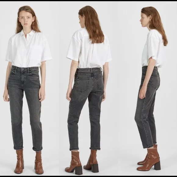 Denim x Alexander Wang Dark Gray Grip High Rise Skinny Jeans size 25