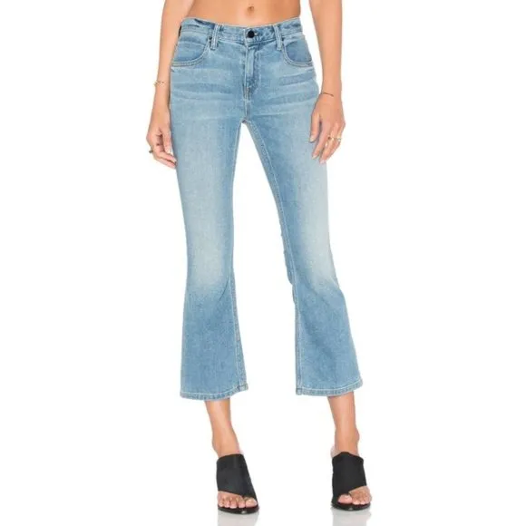 Alexander Wang Trap Flex Crop Boot Light Indigo Fade Jeans