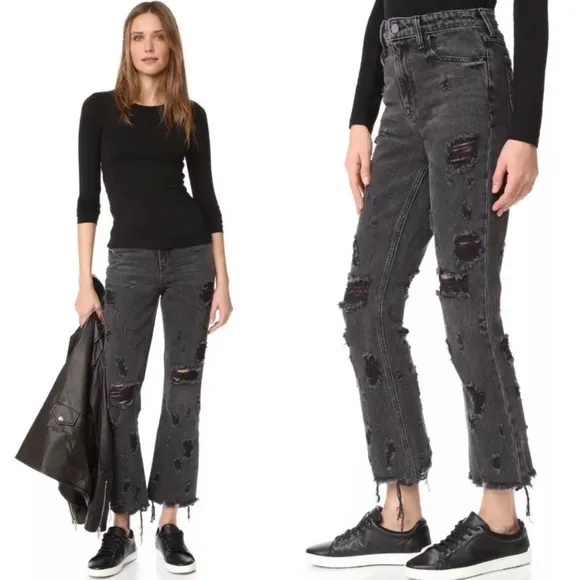 Denim x Alexander Wang Grind Grey Scratch Jeans
