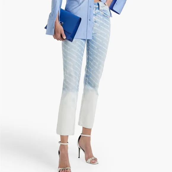 ALEXANDER WANG Cropped dégradé logo-print mid-rise slim-leg jeans
          
      Boutique